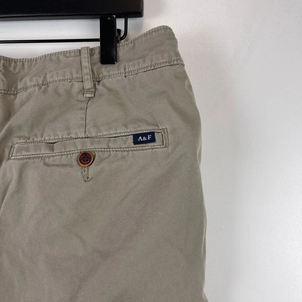 Abercrombie & Fitch Mens (34x32) Slim Straight Chino Pants Beige Cotton